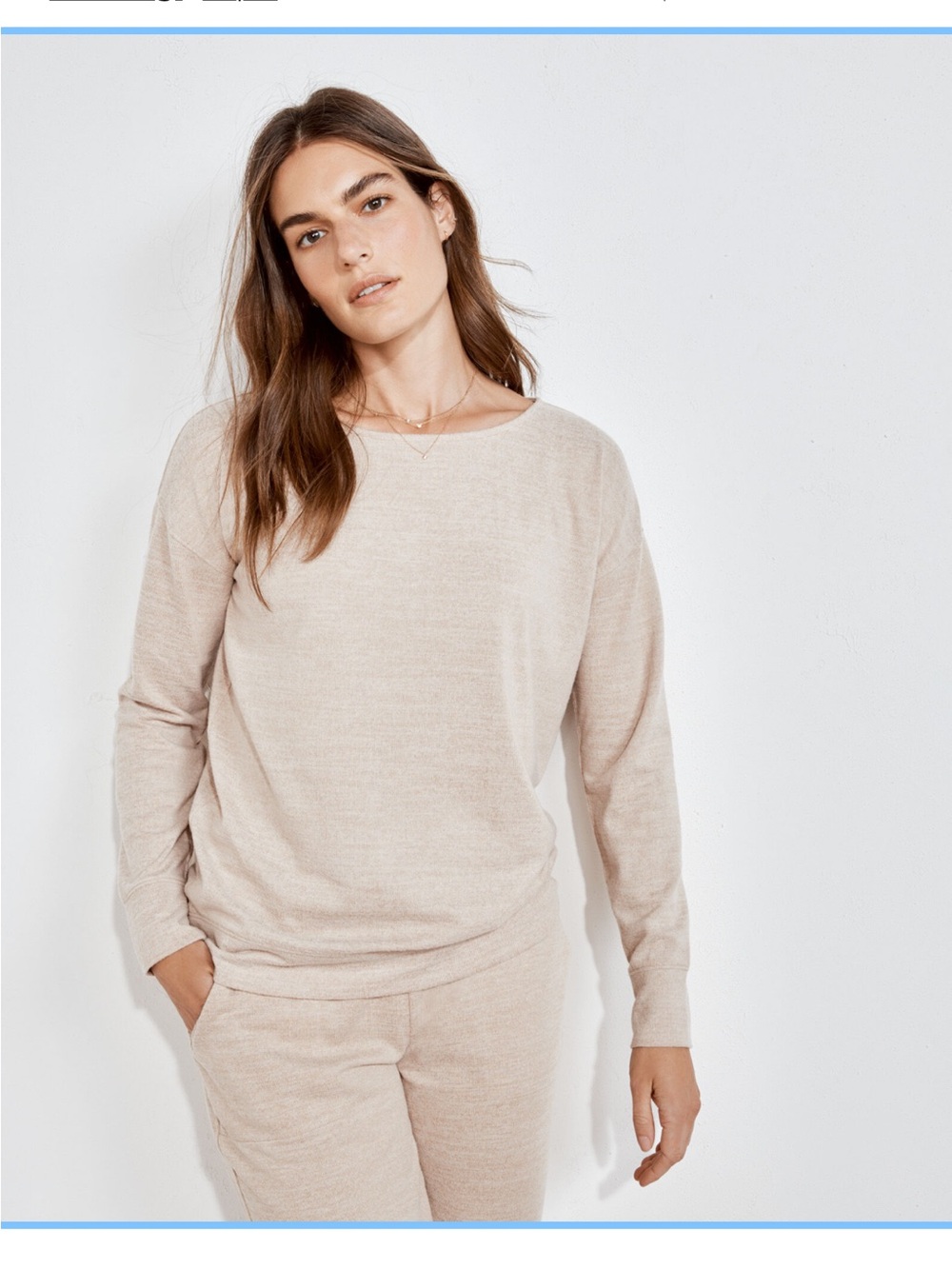 Haven Well Within Marled Knit Boat Neck Top NWT Large• Oatmeal Heather